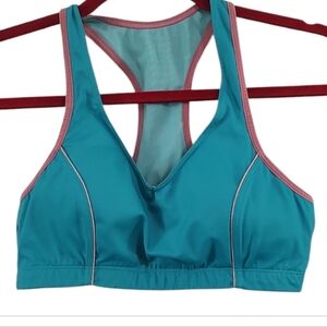 Moving Comfort Turquoise and Pink Sports Bra